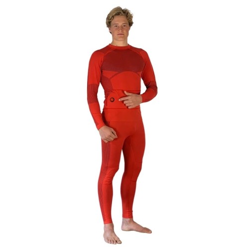 Ogrzewany zestaw bielizny termoaktywnej 10+11,5W - czerwony